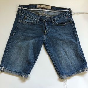 Hollister Low-rise stretch long length jean shorts